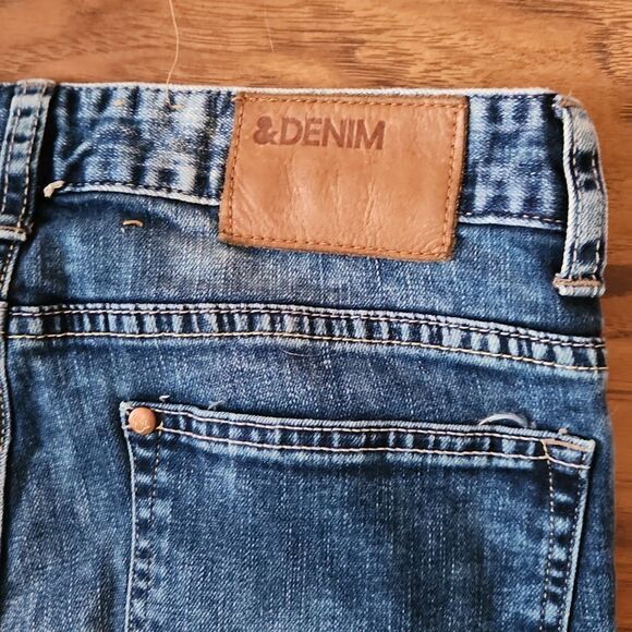 &Denim Slim low waist womens 32/32 blue denim jeans - Picture 6 of 7